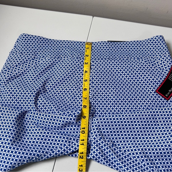Kim Rogers Blue White Print Super Stretch Capri Pants Tummy Panel Womens Size 12 - Picture 11 of 13